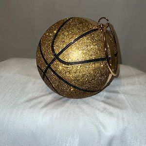 SOLD NWOT Rhinestone Basketball Bag with crossbody chain and handle